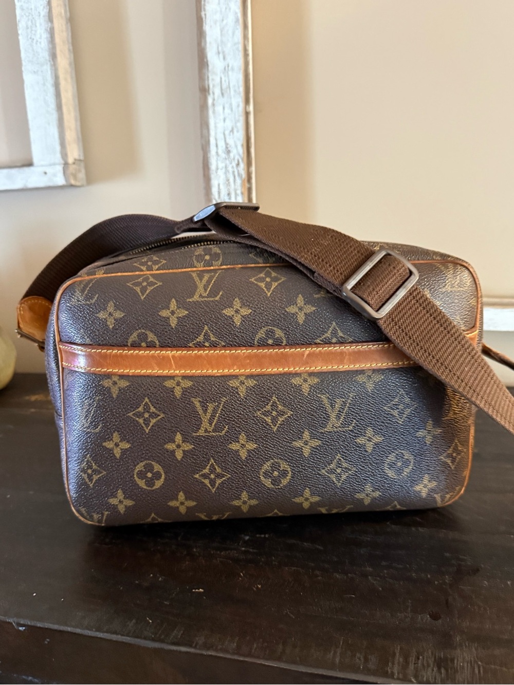 Louis Vuitton Brown Monogram Canvas double side reporter bag